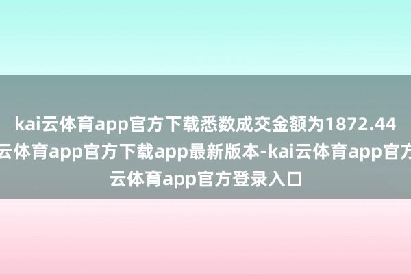 kai云体育app官方下载悉数成交金额为1872.44万元-kai云体育app官方下载app最新版本-kai云体育app官方登录入口