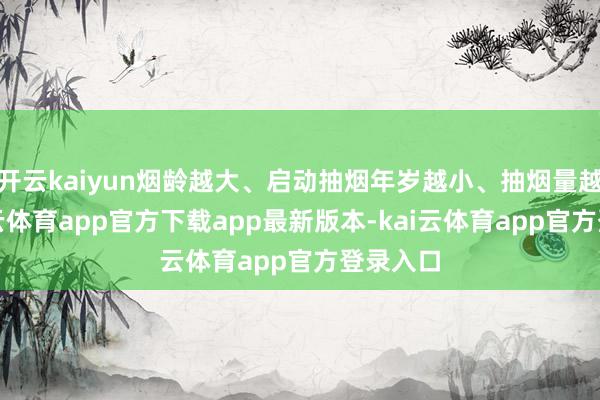 开云kaiyun烟龄越大、启动抽烟年岁越小、抽烟量越大-kai云体育app官方下载app最新版本-kai云体育app官方登录入口