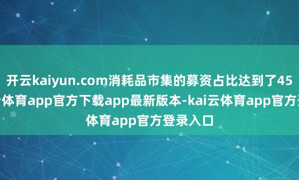 开云kaiyun.com消耗品市集的募资占比达到了45%-kai云体育app官方下载app最新版本-kai云体育app官方登录入口
