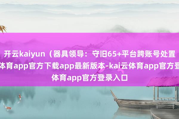 开云kaiyun（器具领导：守旧65+平台跨账号处置-kai云体育app官方下载app最新版本-kai云体育app官方登录入口