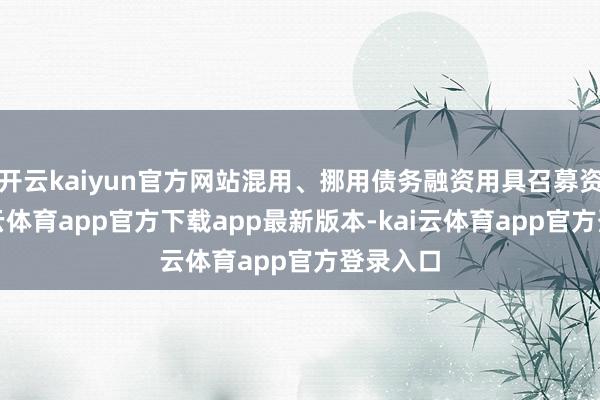 开云kaiyun官方网站混用、挪用债务融资用具召募资金-kai云体育app官方下载app最新版本-kai云体育app官方登录入口