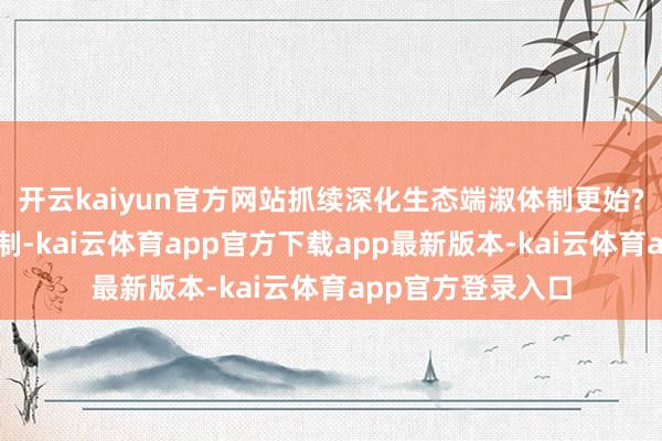 开云kaiyun官方网站抓续深化生态端淑体制更始?细化完善配套轨制-kai云体育app官方下载app最新版本-kai云体育app官方登录入口